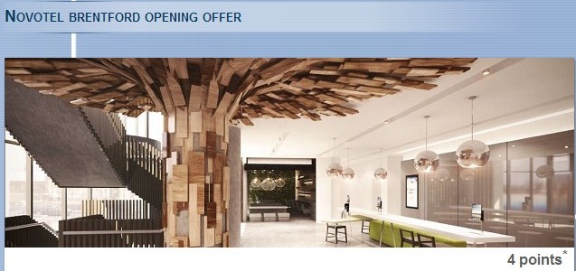 Accor LeClub Novotel brentford opening offer – Earn x4 bonus points plus free breakfast